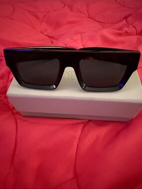Dezi Rectangular Black Sunglasses